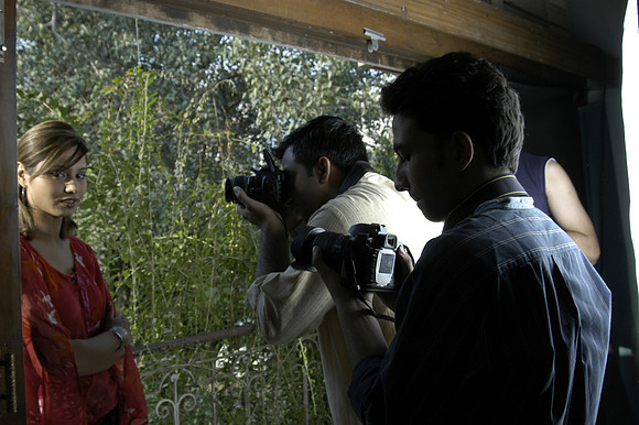 Mixing the outdoor light with strobes at the academy studio