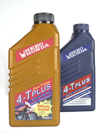 engine oil -new with old 0276hero honda super spendour NIS